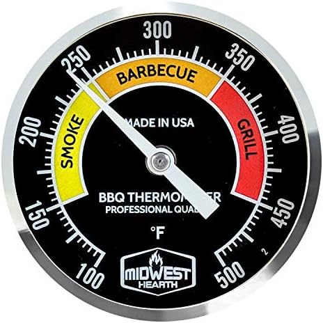 Midwest Hearth Professional BBQ Grill Thermometer (2" Dial) by MidwestHearth
