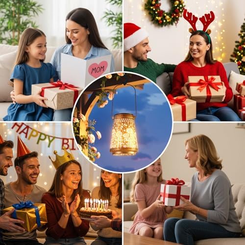 4 Pack Solar Lanterns Outdoor Waterproof, Birthday Gifts for Women Mom - Image 6