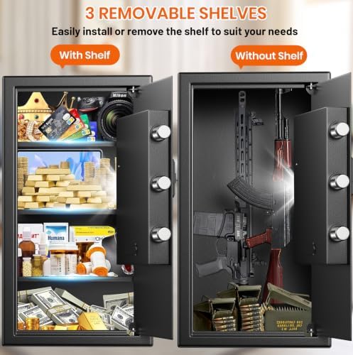 6.1 Cu Ft Large Home Safe Water and Fireproof with Digital Keypad & Key - Image 4