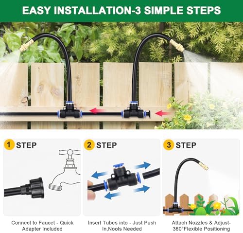 Drip Irrigation System, 2026-Upgrade 100Ft 1/4" Garden Watering System with 24 Pcs 360° Adjustable Copper Nozzles, DIY Kit for Garden, Lawn, Greenhouse, Raised Beds & Outdoor Plants - Image 2