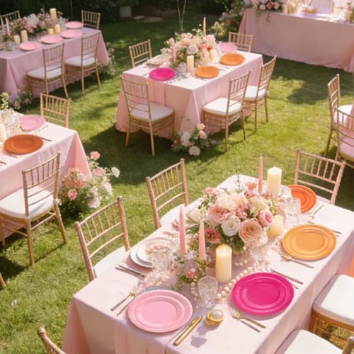 180pcs Pink and Orange Party Decorations,Serves 60 - Image 6