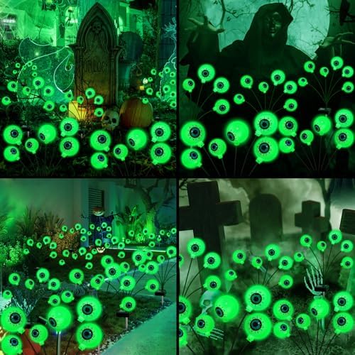 NBQQ Halloween Decorations Outdoor Solar Scary Eyeball Lights - Image 7