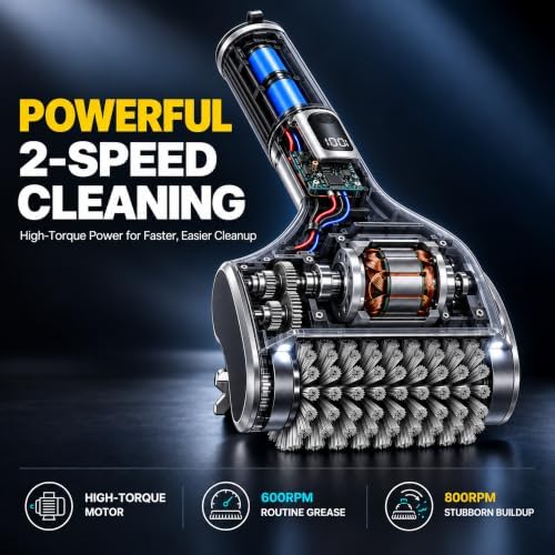 Electric Grill Brush, High-Torque 800 RPM Cordless Power BBQ Cleaner - Image 2