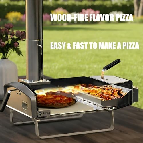 Dual Fuel Pizza Oven, Wood & Charcoal Fired for Outdoor Cooking - Image 4
