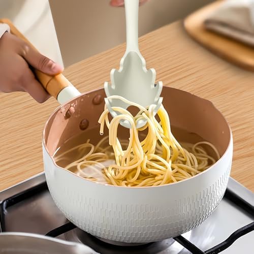 AOTHOD Silicone Cooking Utensils Set - 446°F Heat Resistant Silicone Kitchen Utensils,Spatula,Spoon, Kitchen Utensil Sets Gadgets Tools Set for Nonstick Cookware,Dishwasher Safe Bpa Free (Cream White) - Image 3