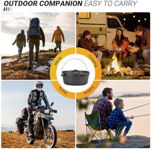 Northriver Casting Cast Iron Dutch Oven Pot with Lid, for Small Dishes, Side Dishes, Camping Cookware set, BBQ, Garlic Roaster, 1.5 Quart Pan - Image 5