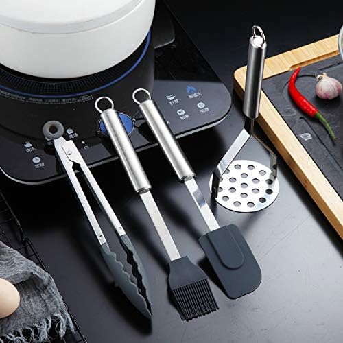Berglander Cooking Utensil Set 12 Piece Stainless Steel Kitchen Tool Set, Include Cooking Spoon, Spatula, Whisk, Cooking Tong and etc (12 Pieces) - Image 7