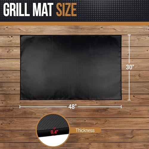Home-Complete Outdoor Grill Mat for Deck, Grass, Fire Pit or Indoor Hearth - 30x48 Inch Large Oil and Heat Resistant Mat - Hearth Rugs for Fireplaces Fire Resistant Protector - BBQ Accessories - Image 6