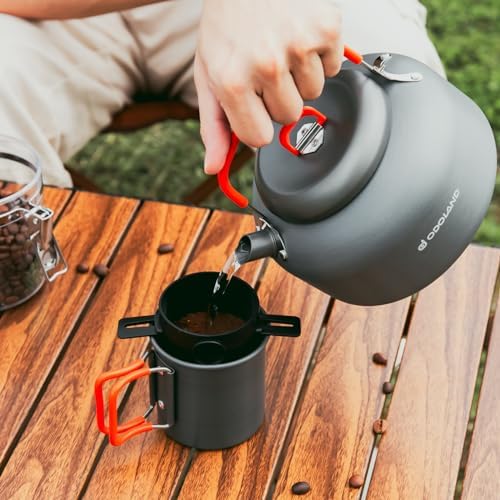 Odoland 1.2L Camping Coffee Pot Camp Coffee Makers, Mug and Coffee Filter - Image 5
