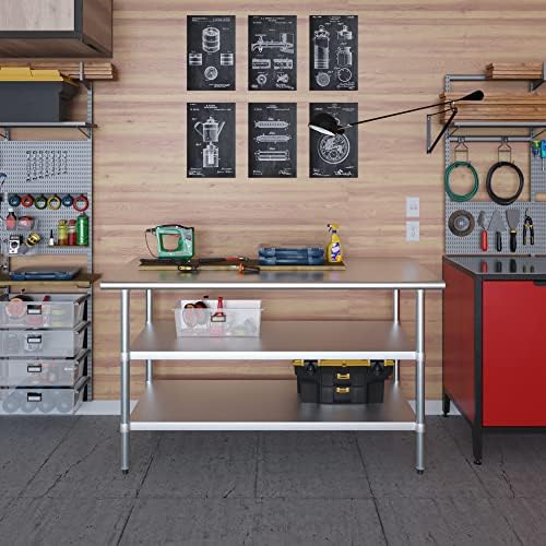 60" x 18" Stainless Steel Work Table with 2 Adjustable Undershelves NSF - Image 7