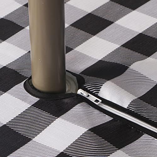 EHouseHome Outdoor Indoor Tablecloth with Umbrella Hole for Oval Table,Waterproof Patio Table Cloths, Spring/Summer Table Covers with Zipper for Backyard Circular Table/BBQs/Picnic,60 x 84 inches - Image 3