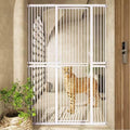 74.8" Extra Tall pet Gate,29.5-51.6" Wide cat gate for Doorway Pet Gate with Cat Doors NO Drilling Pressure Mount Kit for Cats and Dogs Indoor Doorways liveing Room Bedroom，White by PamperYourPet