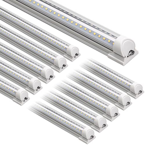 Barrina T8 LED Shop Lights 6FT, 60W 8500LM 5000K, High Output, 10 Packs by Barrina