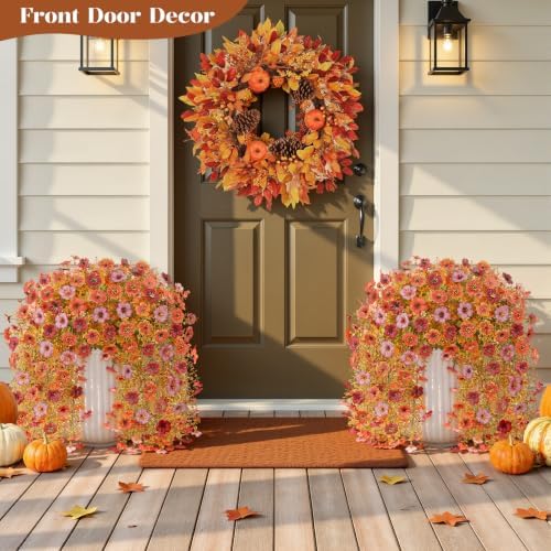 Alupssuc 4 PCS Fall Hanging Flowers Artificial for Outdoor Indoor Decor - Image 3