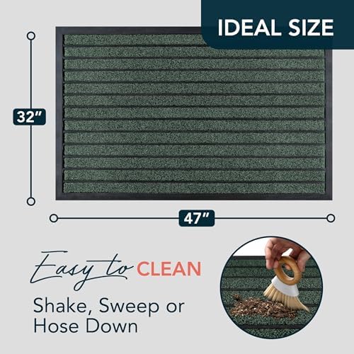 ubdyo Extra Durable Door Mat Outside Entrance (47" x 32", Bright Green) - Image 2