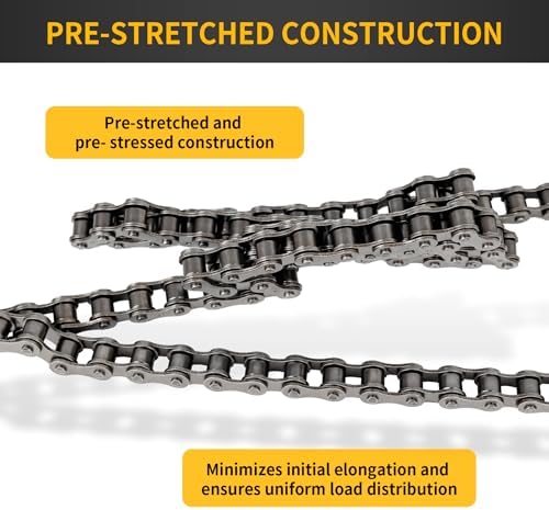 #41 Roller Chain 10 Feet for Gate Openers, Carbon Steel Operator Chain Replacement for Extension Automatic Sliding Gate Opener, Garage Hanger Door, Includes 5 Connecting Links - Image 3