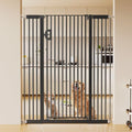 Fldofaves 57" Extra Cat Gate, Fits 29.5"-43" Wide Openings, Pressure Mounted Auto Close Tall Dog Gate with Ultra Narrow Bar Spacing, No Drill Dog Gate for Doorways, Stairs, Hallways by Fldofaves