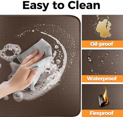 Fireproof Fireplace Rug for Home Protection, 3' x 2' x 0.04'', Brown - Image 6