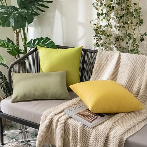 MIULEE Decorative Outdoor Pillow Covers Waterproof 20x20 Light Olive Green - Image 5