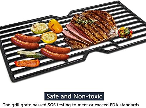 Hongso G460-0500-W1 Grill Grates for Thermos 461633514, Charbroil 463672416 463633316 463672016 463672019 463672419 463642116, Porcelain Coated Cast Iron, 16 15/16" x 8 5/16" Each, 2-Pack - Image 5