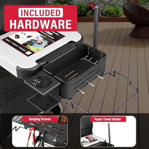 Utheer Grill Shelf Organizer Kit for Weber Works Rail, Grill Caddy - Image 5