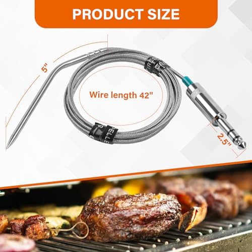 Meat Temperature Probe Replacement for Green Mountain 110V Jim Bowie/Daniel Boone Choice Grills, Compatible GMG Davy Crockett Wood Pellet Grills, P-1035/GMGP40 Temperature Probe Replace Parts - Image 2