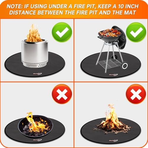 DocSafe 42" Fire Pit Mat for Solo Stove Bonfire,4 Layers Double-Sided Fireproof Under Grill Mat Protector for Deck,Patio,Round BBQ Mat Indoor Fireplace Pad for Solo Stove Accessories,Easy to Clean - Image 7