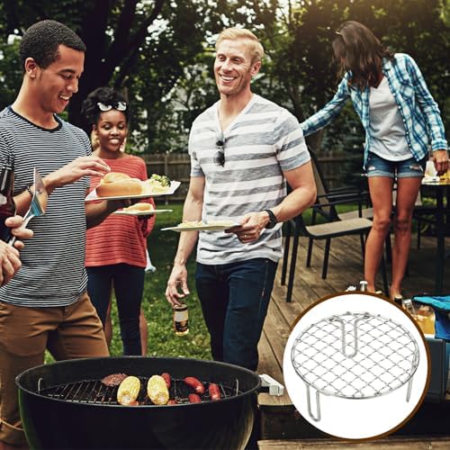 uxcell 13 Inch Round Cooking Rack, Stainless Steel Canning Racks with Legs, Barbecue Mesh Grill for Baking Cooling Steaming Cookware - Image 6