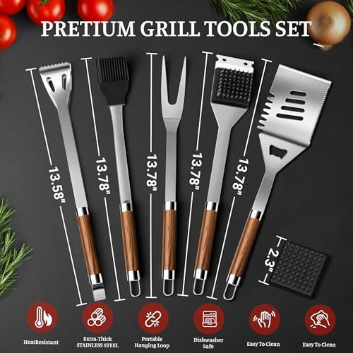 7PCS Grill Set, Grill Tools for Outdoor Grill Utensils Set BBQ Accessories - Image 6