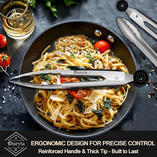 Stainless Steel Small Tong for Cooking - Mini 7 Inch Locking Tongs, Heat Resistant to 600°F, Food Grade Kitchen Metal Tong for Food, Salad, Pasta, Steaks, Vegetables - Dishwasher Safe - Image 3