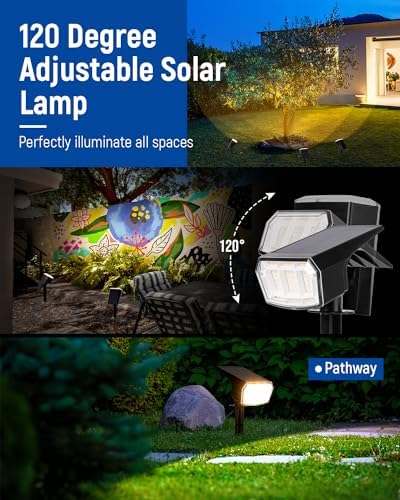 AUDERWIN Solar Spot Lights Outdoor Waterproof, 10 Pack, Warm White - Image 4