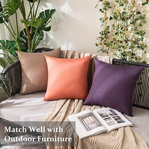 MIULEE Decorative Outdoor Pillow Covers Waterproof 18x18 Purple - Image 5