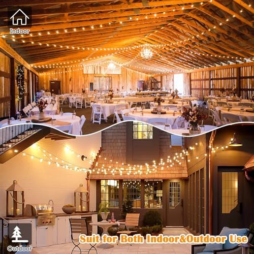 Brightever 200FT Outdoor String Lights Dimmable LED Outside Patio Lights with 100+4 Shatterproof G40 Globe Edison Bulbs, Connectable Commercial String Hanging Lights for Backyard Party Porch Garden - Image 6
