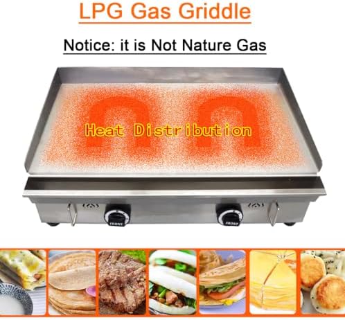 Commercial Countertop Griddle 2800Pa LPG Gas Grill Griddle - Image 3