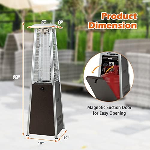 Tangkula 34" Pyramid Tabetop Propane Patio Heater, Bronze - Image 4