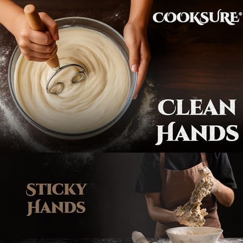 2Pcs Danish Dough Whisk & Bread Lame for Sourdough Bread – Wooden Handle Dough Whisk Mixer and Bread Scoring Tool, Artisan Sourdough Baking Tools & Bread Baking Supplies - Image 5