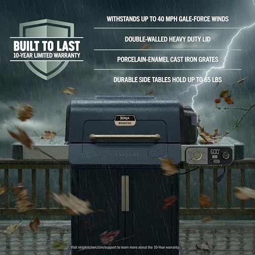 Ninja FlexFlame Grill & Smoker, Electric & Propane, 5-in-1, Blue, PG301BL - Image 4