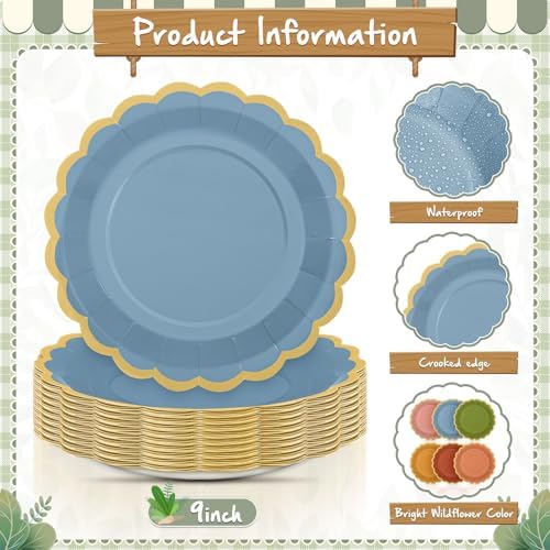 96 Pcs Colorful Paper Plates 9 Inch Floral Party Plates - Image 4