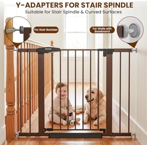 Mumeasy Baby Gate with Door, 26-40" Pressure Mounted Dog Gate for Doorways - Image 5