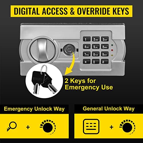 VEVOR Digital Depository Safe 1.7 Cubic Feet Made of Carbon Steel Electronic Code Lock Depository Safe with Deposit Slot with Two Emergency Keys Depository Box for Home Hotel Restaurant and Office - Image 3