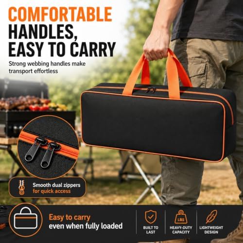 Grill Utensil Storage Bag, 24"" x 8"" x 8" Spacious Handy Grill Bag for BBQ and Grilling Tools, Waterproof Oxford Fabric Grill Tool Storage Bag, accessories storage Compatible with Blackstone - Image 5