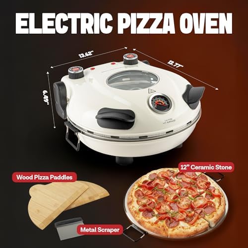 PIEZANO Crispy Crust Pizza Oven by Granitestone – 12 Inch Electric Pizza Oven Indoor Countertop Maker with Ceramic Stone Heats up to 800˚F for Delicious Stone Baked Pizzeria Style Pizza at Home - Image 5