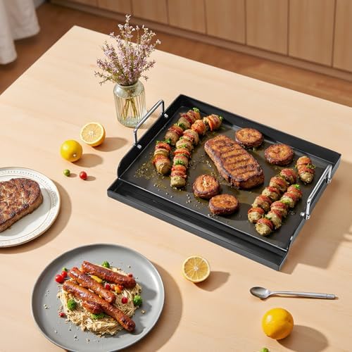 17 x 13 Inch Flat Top Cast Iron Griddle for Gas Grill Griddle - Image 5