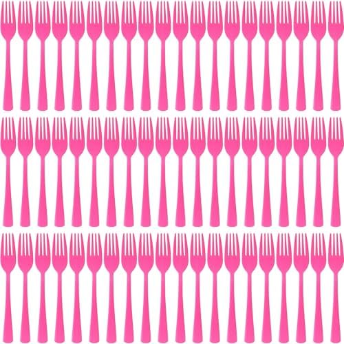 60 Pcs Rose Red Disposable Plastic Forks Cutlery Heavy Duty Dinnerware Plastic Silverware Flatware for Home Office School Party Picnics Restaurant Outdoor Events or Every Day Use (Rose Red) by Unknown