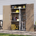 Aoxun 64 Cu.Ft Waterproof Resin Outdoor Shed with Floor & Shelving, Brown by Aoxun