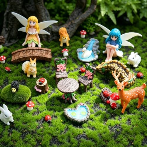 28Pcs Mini Fairy Garden Accessories Outdoor Figurines Decor Supplies Kit - Image 4