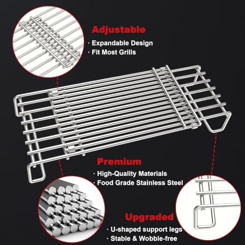 DELSbbq Universal Adjustable Grill Warming Rack for BBQ Grills - Image 4