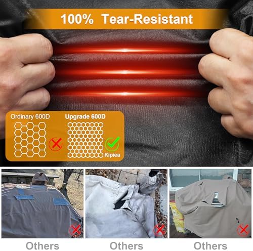 Kipiea 600D Heavy Duty Pellet Grill Cover for Camp Chef SmokePro 24 Series, Waterproof Wood Pellet Smoker Cover with Windproof Buckles, UV Resistant, No Tear, No Fading - Image 4