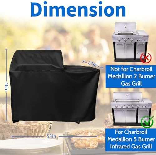 5 Burner Infrared Gas Grill Cover for Charbroil Medallion Modular Kitchen - Image 4