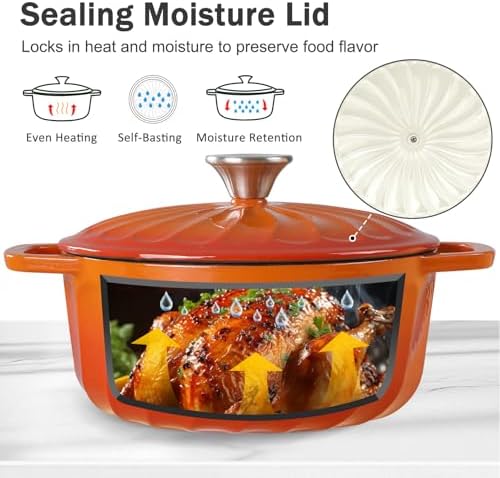 Enameled Cast Iron Dutch Oven Pot with Lid, 6 QT Large Dutch Oven - Image 5